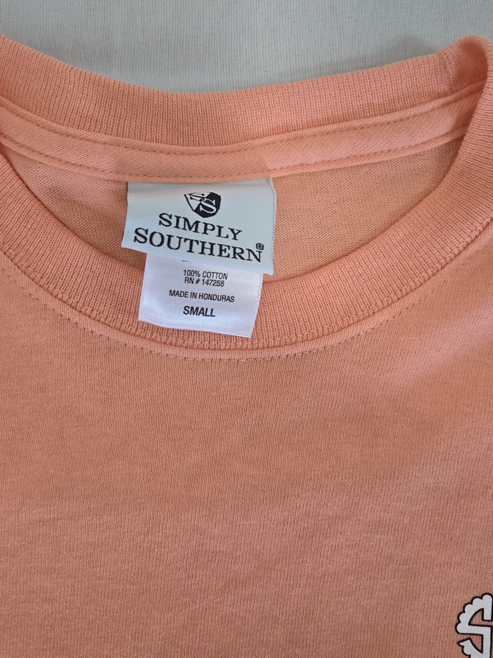 Simply Southern Short Sleeve Tee - Peach Size Small - Picture 3 of 6